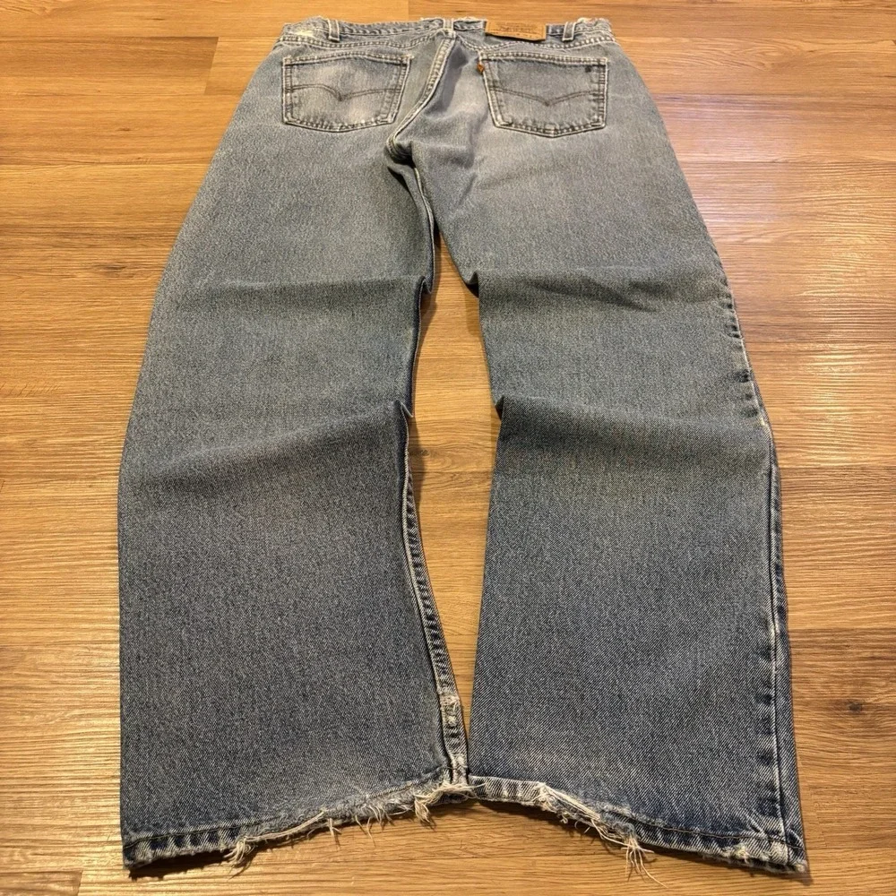 VTG 1997 Levis 505 Orange Tab Jeans Mens 34x31 Made In USA Distressed Faded 90s